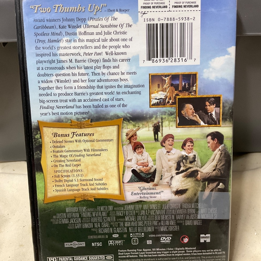 DVD - Finding Neverland. V138 - Picture 2 of 5